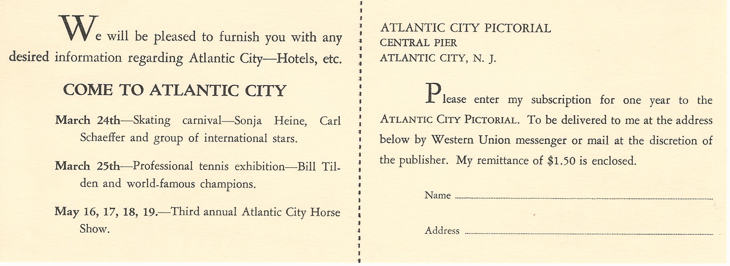 Atlantic City Pictorial 1934 insert